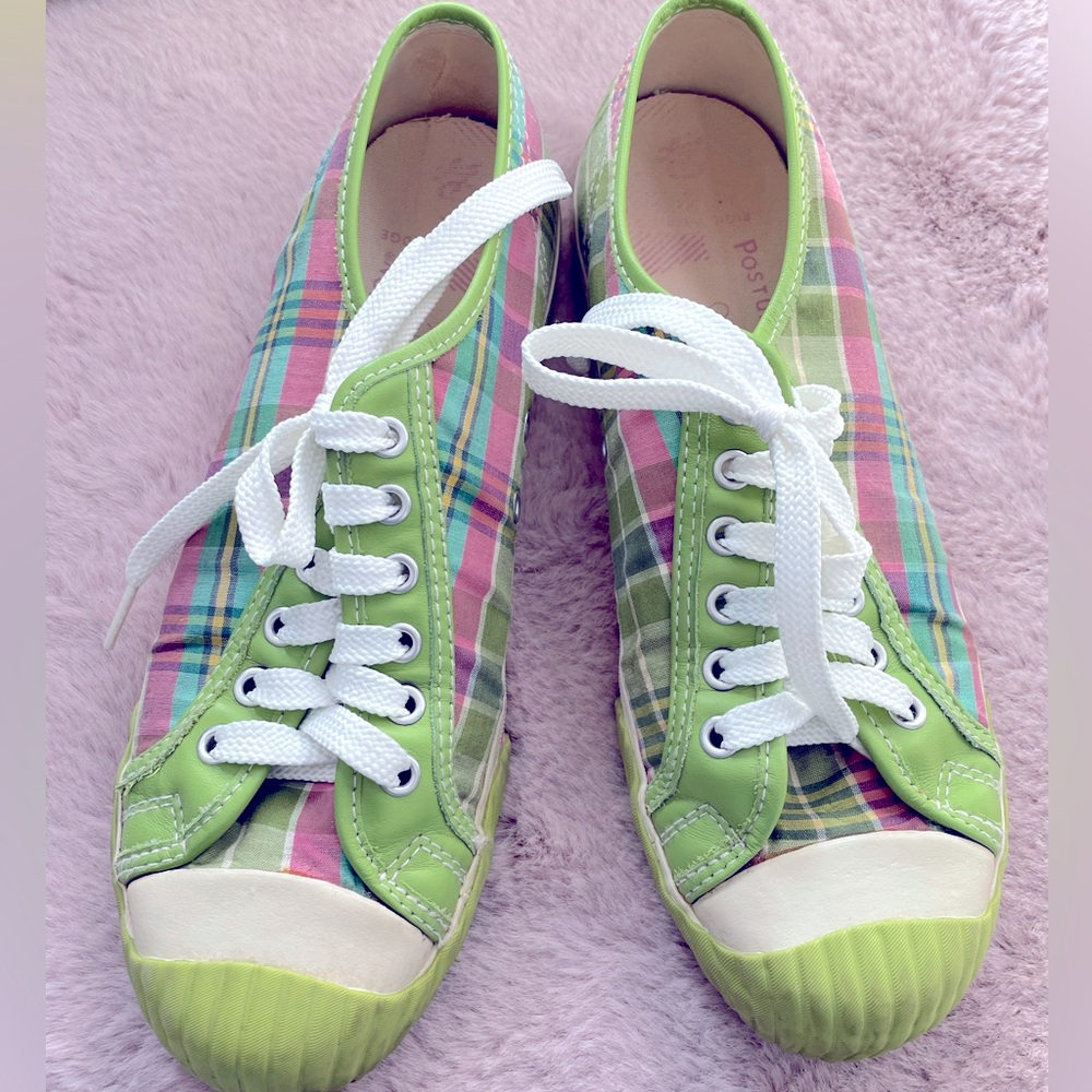 P.F. Flyers Pink & Green Plaid Sneakers